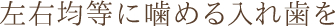 左右均等に噛める入れ歯を